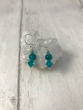 Load image into Gallery viewer, Turquoise Agate and Swarovski Beaded Earrings