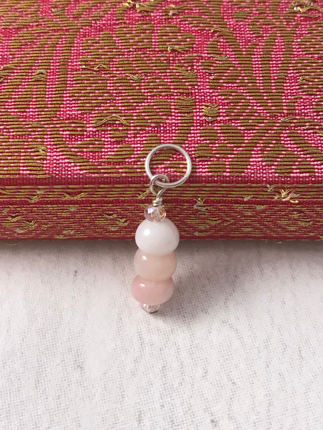Pink Opal and Sterling Silver Pendant