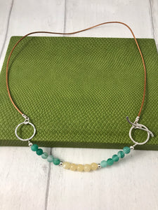 Green and Yellow Stone Toggle Necklace