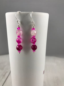 Pink Agate Earrings