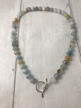 Load image into Gallery viewer, Aquamarine and Sterling Silver Toggle Necklace