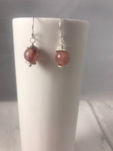 Load image into Gallery viewer, Strawberry Quartz and Sterling Silver Earrings