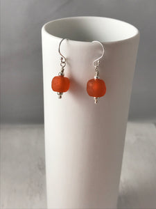 Orange Glass Bead Earrings