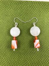 Load image into Gallery viewer, Retro Orange and White Earrings