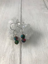 Load image into Gallery viewer, Ruby Sapphire and Emerald Jasper Silver Earrings