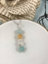 Load image into Gallery viewer, Amazonite and Silver Rondell Pendant and Chain
