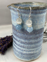 Load image into Gallery viewer, Blue and White Drop Earrings