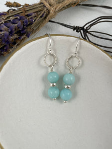 Jadeite Aqua Drop Earrings