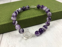 Load image into Gallery viewer, Amethyst and Twist Silver Bracelet