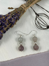 Load image into Gallery viewer, Lepidolite and Sterling Silver Earrings