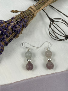 Lepidolite and Sterling Silver Earrings