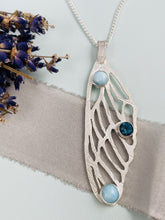 Load image into Gallery viewer, Enchanted Fairy Wing - Larimar and London Blue Topaz