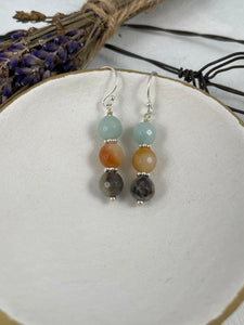 Amazonite and Silver Drop Earrings