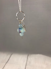 Load image into Gallery viewer, Blue Glass Heart Charm Necklace
