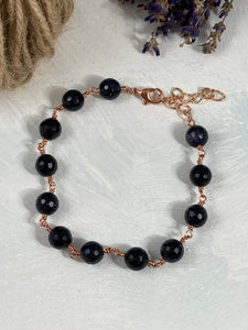 Blue Goldstone and Copper Bracelet