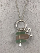 Load image into Gallery viewer, Sea Glass Heart Charm Pendant and Chain