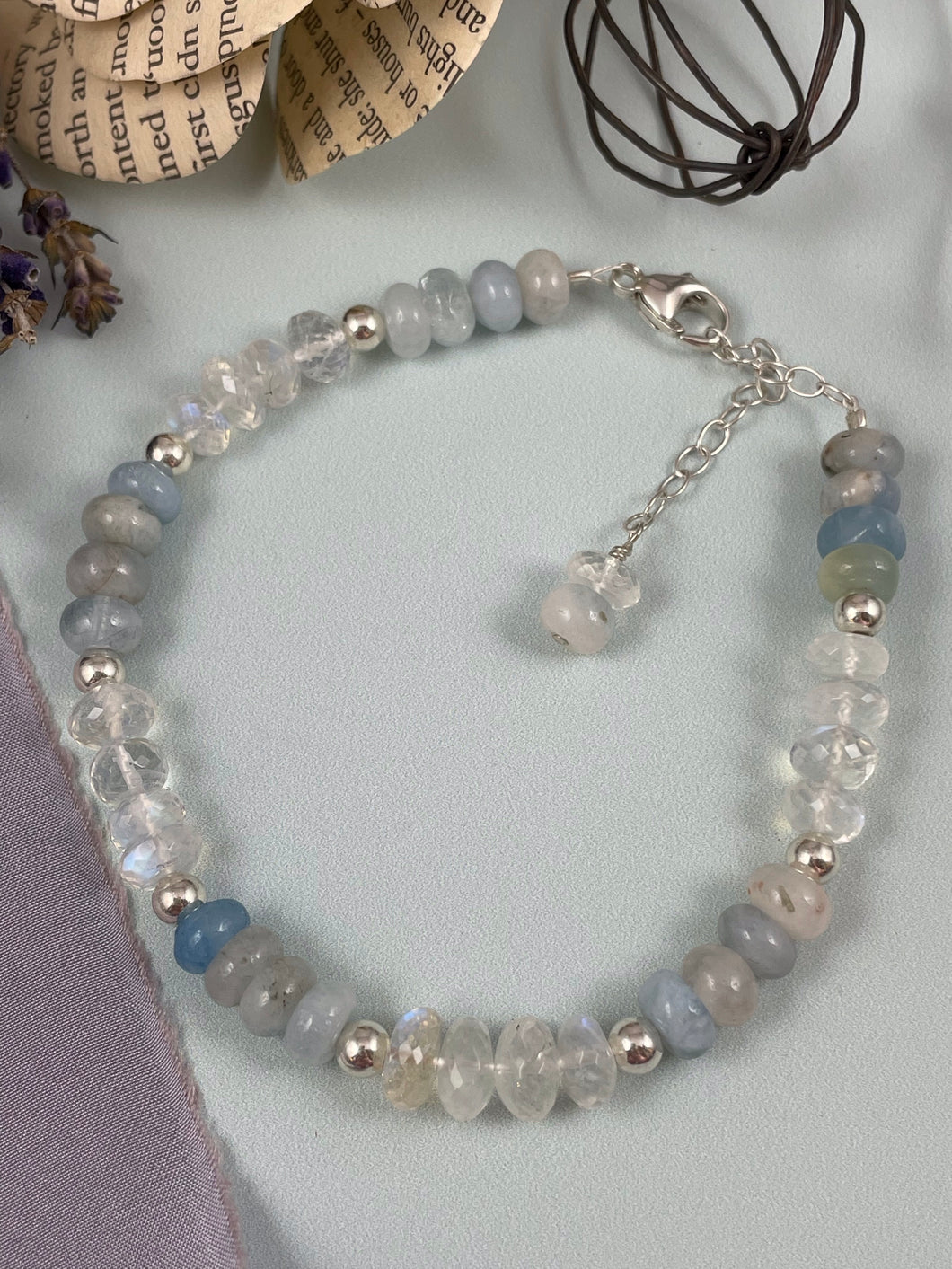 Aquamarine and Moonstone Bracelet