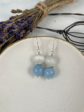 Load image into Gallery viewer, Blue and White Drop Earrings