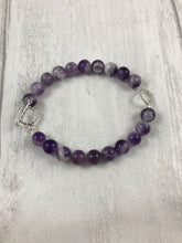 Load image into Gallery viewer, Amethyst and Twist Silver Bracelet