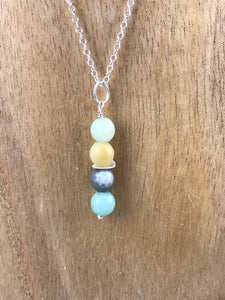 Amazonite and Silver Pendant and Chain