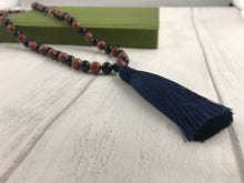Load image into Gallery viewer, Blue and Gold Goldstone Long Necklace