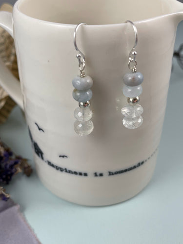 Aquamarine and Moonstone Earrings