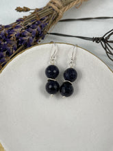 Load image into Gallery viewer, Blue Goldstone Drop Earrings