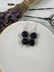 Blue Goldstone Drop Earrings