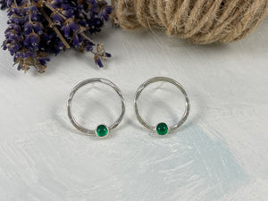 Green Onyx Circle Studso