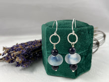 Load image into Gallery viewer, Blue Lampwork Bead Drop Earringsk