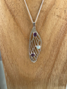 Enchanted Fairy Wing - Amethysts and Opal