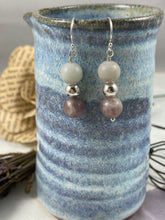 Load image into Gallery viewer, Lepidolite and Sterling Silver Earrings