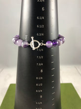 Load image into Gallery viewer, Amethyst and Twist Silver Bracelet