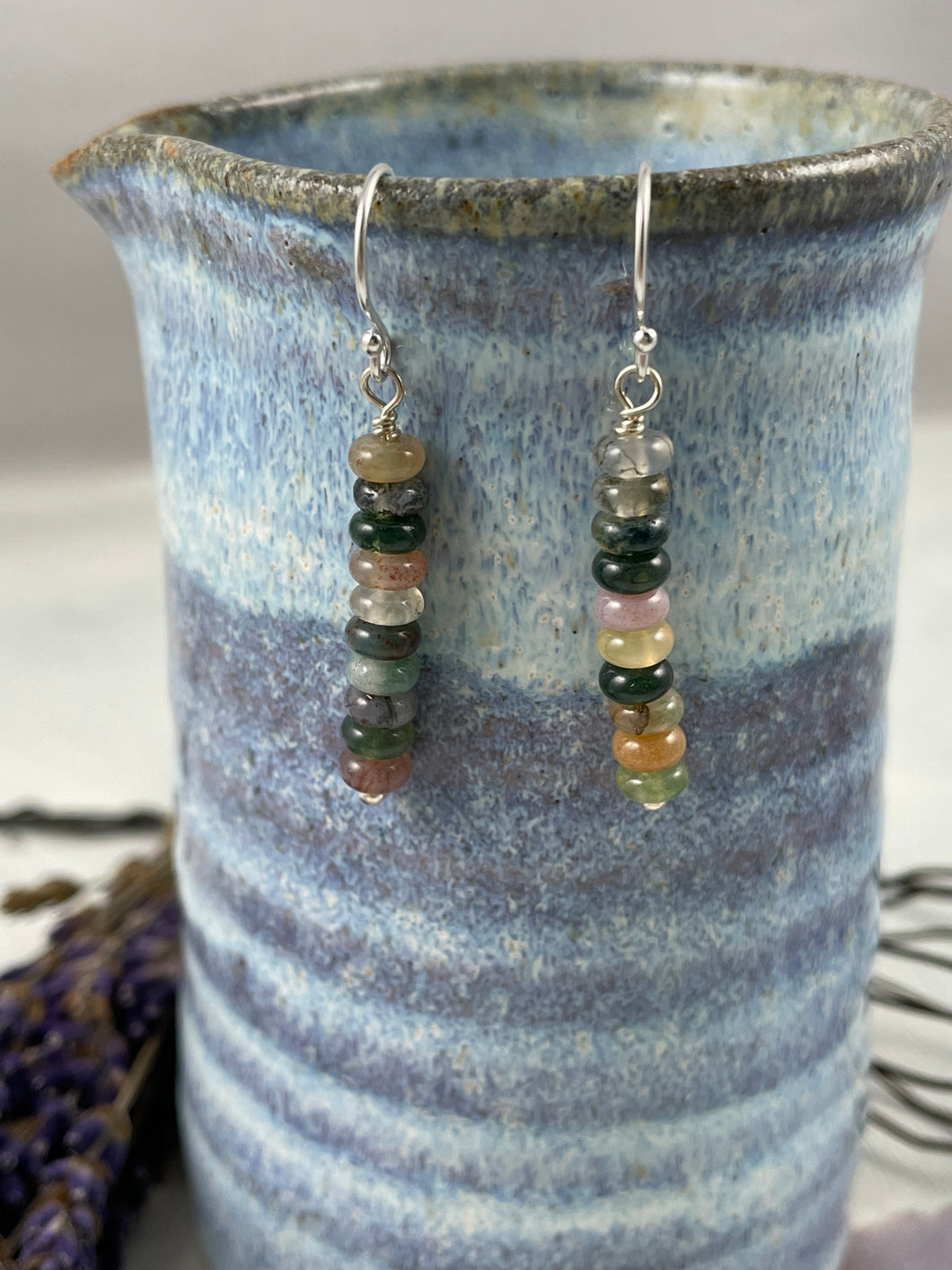 Indian Agate Drop Earrings